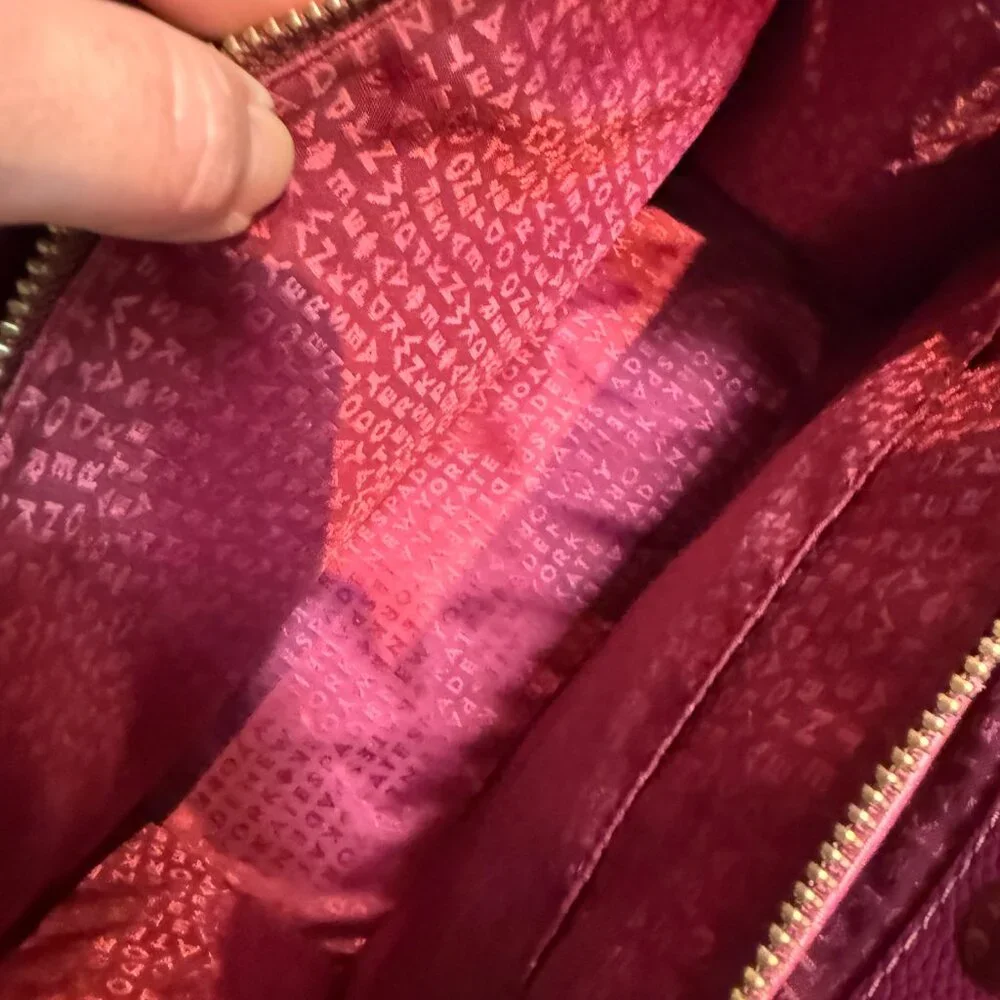 Kate Spade Berry Red Pebbled Leather Mulberry Street Lise Satchel Crossbody EUC